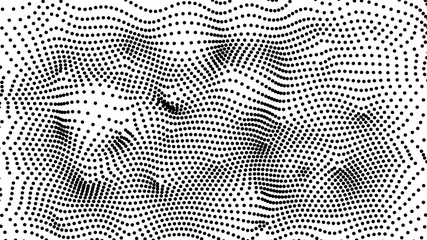 Halftone. Background circles wave. Dark dots on a white background. Abstract vector illustration.