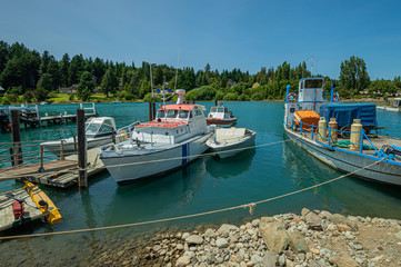 Boats on the lake, near the dock