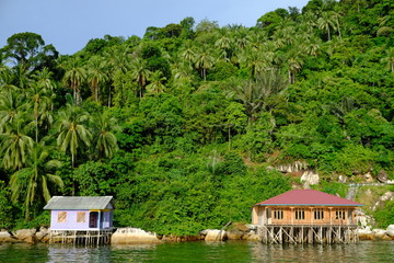 Anambas Islands Indonesia - traditional houses on Siantan Island