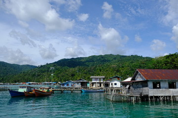 Fototapeta na wymiar Anambas Islands Indonesia - Terempa fishing village Siantan Island