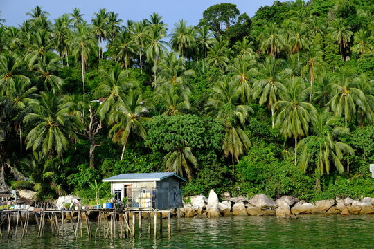 Anambas Islands Indonesia - traditional house on Siantan Island