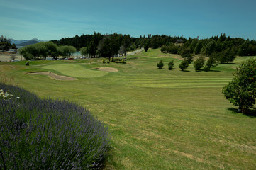 Golf course near the lake in Bariloche, Argentina.
