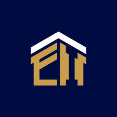 Initial Letters EI House Logo Design