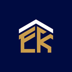 Initial Letters EK House Logo Design