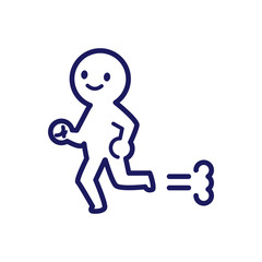 Illustration of a deformed simple human running with momentum