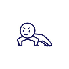 Illustration of a deformed simple human doing push-ups