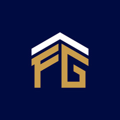 Initial Letters FG House Logo Design