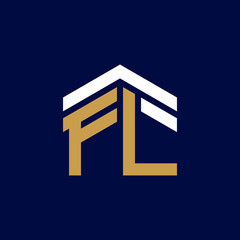 Initial Letters FL House Logo Design