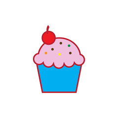 Cupcake icon design isolated on white background