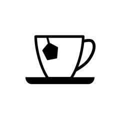 tea mug icon vector template