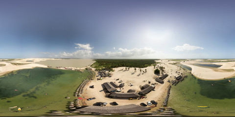 Spherical panorama 360 degrees of the Tatajuba lagoon, on the west coast of Jericoacoara in the state of Ceará, Brazil © Sérgio Rocha