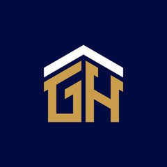 Initial Letters GH House Logo Design