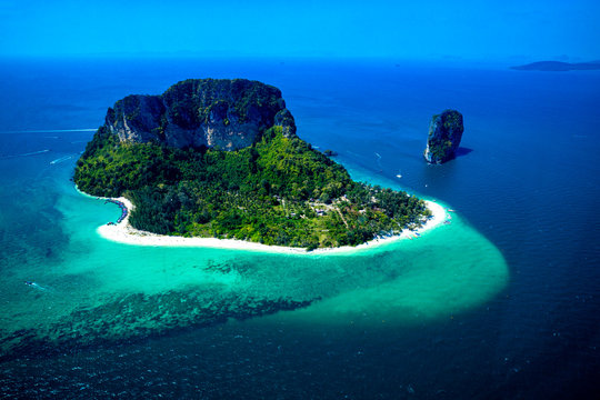 Aerial view Koh Poda Island in Krabi, Thailand