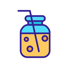Delicious lemonade fresh vector icon. Thin line sign. Isolated contour symbol illustration