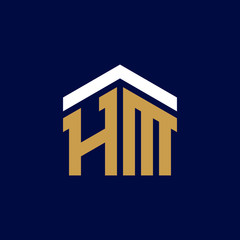 Initial Letters HM House Logo Design