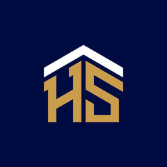 Initial Letters HS House Logo Design