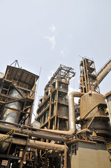 Fototapeta na wymiar Pipeline valve facilities in steel mills