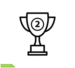 Trophy icon vector logo template flat trendy