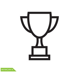 Trophy icon vector logo template flat trendy