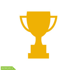 Trophy icon vector logo template flat trendy