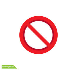 Stop sign ,no icon vector flat style
