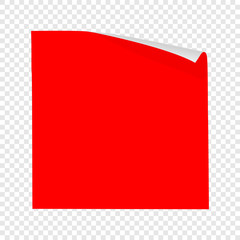 Red paper set pinned.Paper on background.Flat. Vector illustration