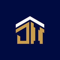 Initial Letters JI House Logo Design
