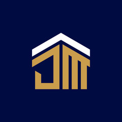 Initial Letters JM House Logo Design