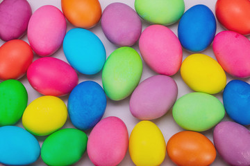 Fototapeta na wymiar easter eggs multicolored close up background 