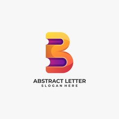 Vector Logo Illustration Abstract Letter Gradient Colorful Style.