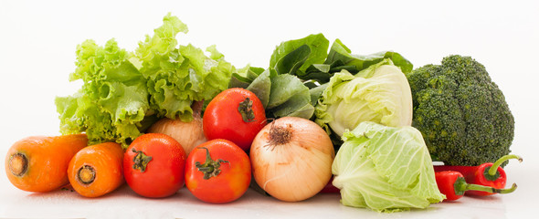 Variety of fresh organic vegetables.  