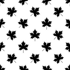 Maple Leaf Icon Seamless Pattern