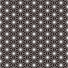 麻の葉 模様　黒