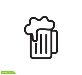 Beer glass icon vector logo design template