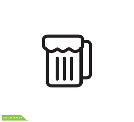 Beer glass icon vector logo design template