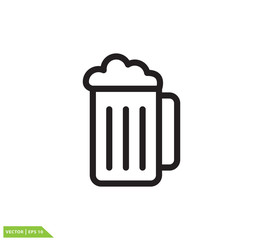 Beer glass icon vector logo design template
