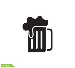 Beer glass icon vector logo design template