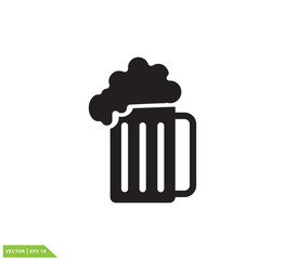 Beer glass icon vector logo design template