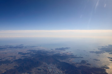 비행기에서 내려다 본 섬