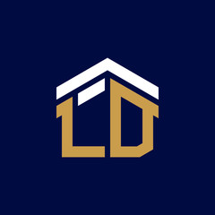 Initial Letters LD House Logo Design