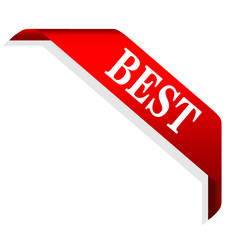 The best sticker icon is red on a white background