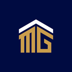 Initial Letters MG House Logo Design