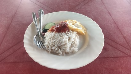 Nasi Lemak is a commonly found food in Malaysia, Brunei and Singapore. It is also an unofficial national food in Malaysia.