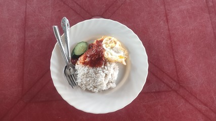 Nasi Lemak is a commonly found food in Malaysia, Brunei and Singapore. It is also an unofficial national food in Malaysia.