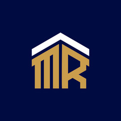 Initial Letters MR House Logo Design