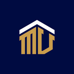 Initial Letters MV House Logo Design