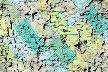 Abstract grunge  colorful striped   paint wall  cracked texture  background