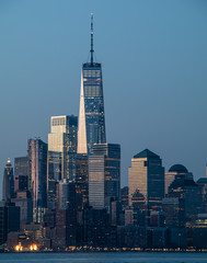 Fototapeta na wymiar New York financial district at dawn