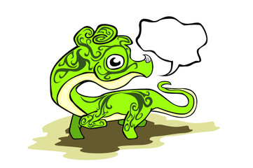 Fototapeta premium vector illustration of Green Dragon