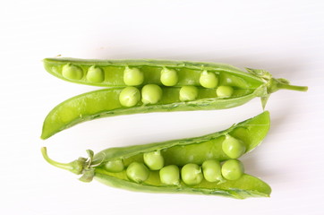 Green beans isolated on a white background